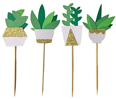 Janou Cupcake-Topper, Kaktus, Fiesta, Kuchendekoration, für Geburtstag, Hochzeit, Sommer, Luau, 12 Stück