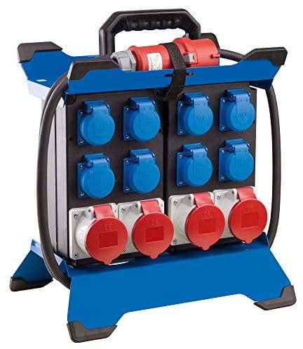 as - Schwabe Tragbarer Stromverteiler STECKY DUO 1 - CEE Stecker 400V/16A/5polig - 8x Schuko und 4x CEE Steckdosen 16A – Mobiler Adapter – Verteiler für Innen & Außen – IP44 – Made in Germany, 60931
