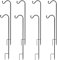 Urban Deco Shepherds Hooks Crook 8Pack Adjustable and Extendable Height Metal Stakes with Extenders Garden Stands Heavy Duty Poles Rust Resistant Hang Plants Lights Flower Baskets Lanterns (Black)
