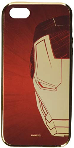 ERT GROUP Original Marvel Iron Man TPU Case for iPhone 5, iPhone 5S, iPhone SE, Liquid Silicone Cover, Flexible and Slim, Protective for Screen, Shockproof and Anti-Scratch Phone Case