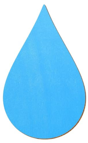 Hellblauer Holz Regentropfen - 3-50cm Deko Basteln, Größe:5cm, Pack mit:50 Stück