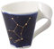 Villeroy & Boch 10-1616-5818 NewWave Stars Asa Elegante Taza con Motivo de Virgo, Porcelana, Apta para lavavajillas, Blanco/Azul, 300 ml