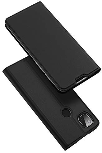 Baifu Hülle für Google Pixel 4a Lederhülle Flip Case mit Magnetischem Ultradünnem seidigem Brieftasche Schutzhülle Kompatibel mit Google Pixel 4a-Schwarz