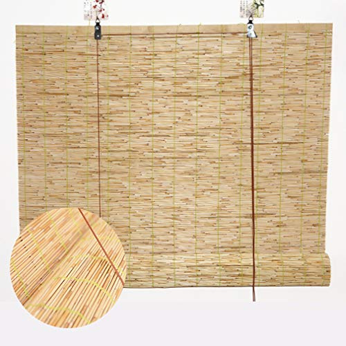 Tapparella a Carrucola in Bamboo,Tende in Reed Naturali,Tende Romane di Sollevamento Retrò,Avvolgibili in Bambù,Tende da Sole per Interni/Esterni/Giardino/Finestra,Personalizzate(60x120cm/24x47in)