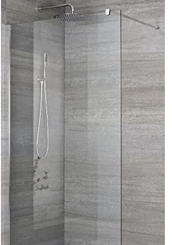 Milano Portland - Chrome Wet Room Shower Enclosure 600mm Tile Insert Drain - 700mm