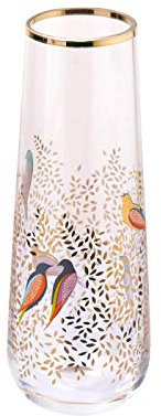 Sara Miller SM79260-XD Portmeirion Kleine Stielvase Chelsea Collection Vogel im Baum, Porzellan