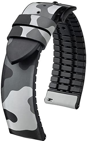 HIRSCH Uhren-Band John L - modisches Premium-Wechselband für Deine Armbanduhr - Grau - 22 mm