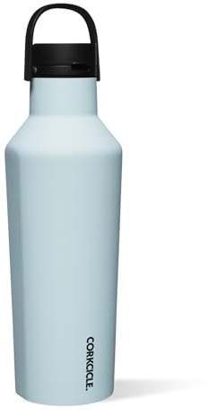 Corkcicle Sport Canteen - Keeps Drinks Cold 25 Hours - Stainless Steel Water Bottle - Triple-Insulated - Spill-Proof - Summer Drinkware Gift - Keeps Drinks Ice Cold - 32 oz - Powder Blue