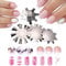 4 Stücke Edelstahl Rand Trimmer French Smile Line Maniküre Werkzeug Set,French Nails Schablone,kantenschneider Metall Schablone Cutter,für Acryl UV Polyacryl Gel Modellage,DIY Nail Art (Silberne- 4)