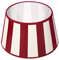 Brillibrum Design Lampenschirm gestreift Tischlampenschirm mit Streifenmuster für Lampenfassung E27 & E14 Streifen Design Tischleuchte oval rund Stoff (Rund: 20x15x12cm, Rot - Creme)