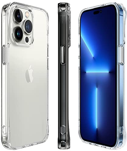 superdivision Frame Designed for Camera Protective iPhone 14 Pro Case 6.1-Inch, [Not Yellowing/Not Slipping] Shockproof Bumper Case Cover, Scratch Resistant, Support Wireless Charging (Clear)