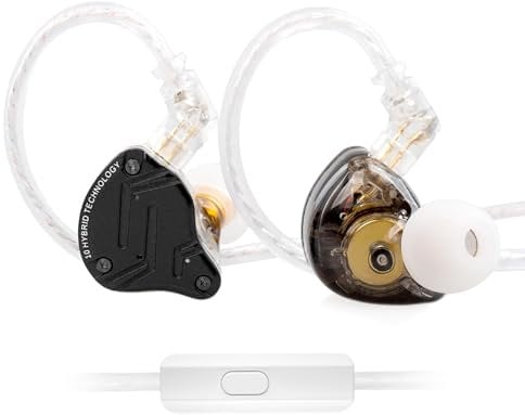 KZ ZS10 Pro X in Ear Earphone, Upgraded 4BA 1DD KZ Headphone Multi Driver in Ear Earphone IEM with Alloy Faceplace Detachable Silver-Plated Recessed 0.75mm 2Pin Cable for Audiophile (Dark, with Mic)