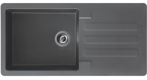 Liquida VG10GR 1.0 Bowl Composite Reversible Inset Grey Kitchen Sink with Waste