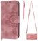 TOUCASA Coque avec Cordon pour Xiaomi Redmi Note 11 Pro 4G/5G, Collier pour Étui en Cuir PU Portefeuille Coque avec Fente Carte, Fermeture Magnétique und Flip Béquille Antichoc TPU Housse (Rose)