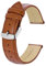 BISONSTRAP Uhrenarmband 18mm, Armband aus Alligator Geprägtem Leder, Toffee Braun mit Silberne Schnalle