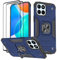 KANSi Funda para Honor 70 Lite/Honor X6 / Honor X8 5G, Cristal Vidrio Templado [2 Piezas] Capa Anillo iman Soporte Hard PC y Silicona TPU Antigolpes Armor Carcasa - Azul