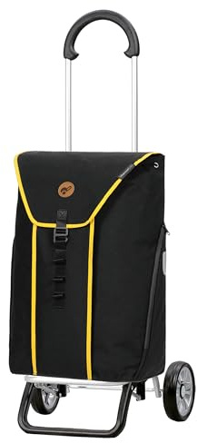ANDERSEN Einkaufstrolley - Scala Shopper Plus Bahne gelb 39 L funktional, Handwagen, Rucksack, Aluminium, klappbar, leicht, Räder abnehmbar