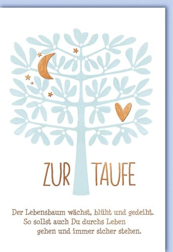 Verlag Dominique Glückwunschkarte zur Taufe Der Lebensbaum wächst, blüht und gedeiht - mit Umschlag