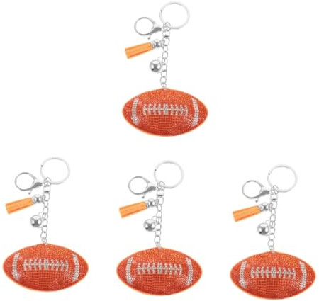 BESPORTBLE 4 Stück Fußball Schlüsselanhänger Geschenk Gefälligkeiten für Fußballspiele Sportmatch-Souvenir Fußball-Schlüsselanhänger Rugby-Ball-Schlüsselanhänger Rucksack Heißes Bild Ornament