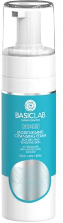 BasicLab Feuchtigkeitsspendender Reinigungsschaum mit Trehalose & Hyaluron 150 ml für trockene und empfindliche Haut