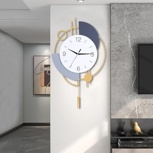 Large Wall Clocks for Living Room Decor Big Decorative Wall Clocks Battery Operated for Bedroom Kitchen Office Home Large Metal Wall Clock Silent Wall Clock Non Ticking, 16 * 26.5Inch