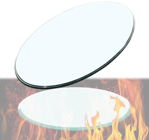 Dessus De Table Rondee en Verre Trempé, Plateau De Table Rond en Verre, Durable Plateau Bureau, Ø 36-100cm, Transparent Plateau De Table, for Salle À Manger Restaurants Mariages Cafés(38CM(15INCH))