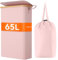 Lifewit 65L Slim Laundry Basket with Lid, Foldable Laundry Hamper Drity Clothes Washing Basket Toys Towels Storage with Bamboo Handle, Removable Inner Bag for Bedroom Bathroom, Pink