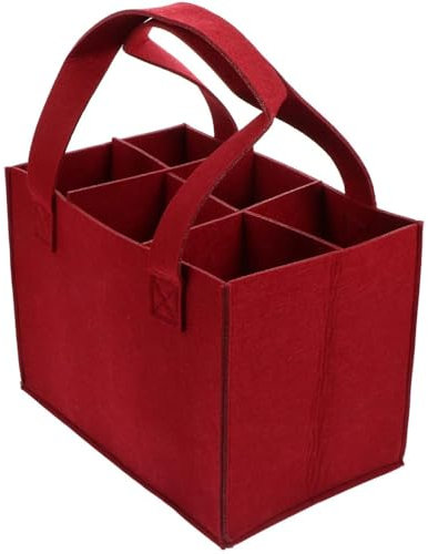 WHangXJangYE Flaschentasche mit 6 Fächer, Flaschenträger Flaschentasche Filz Bottle Bag Männerhandtasche Flaschen Tasche Filztasche Weinflasche Tasche