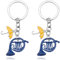 ZEPIQOR 2 PCS Französisch Horn Schlüsselanhänger, How I Met Your Mother, Blau Horn Emaille Schlüsselanhänger Regenschirm Anhänger, Geschenke für Eltern, Geburtstagsgeschenke, Party Geschenke