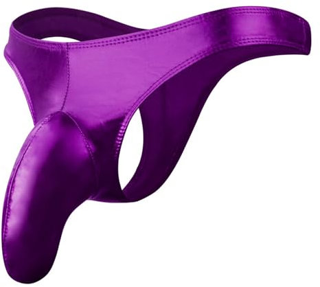 Generisch Kinkywear Sexy Männer, Sexy Unterwäsche für Mann Lack und Leder Sissy-Dessous Wetlook Boxershort Erotische Slip Latex Dessous Sexy Unterhosen Kunstleder Unterwäsche Mit Bulge Reizwäsche
