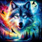 Lxmsja 5D Diamond Painting Wolf, Diamond Painting Tiere Erwachsene, Aurora Diamant Painting Bilder Erwachsene, Full DIY Diamant Kunst Malerei Stickerei Set Kreuzstich Bilder Home Wand Dekor 30x30cm