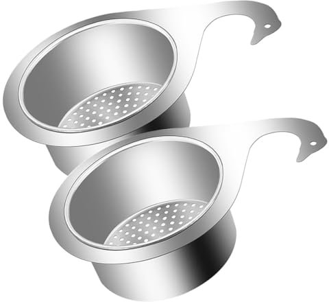 SHSMPXOY Cestello per Lavello a Forma di Cigno in Acciaio Inox, Cestino di Scarico da Multifunzionale Appendere per Lavello da Cucina,per Filtrare i Rifiuti Cucina e Lavare Frutta Verdura (2)