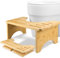 LUOJINYI Bambus Toilettenhocker, Klappbar Badhocker, Gesunder und Tragbarer Klohocker, Ergonomischer WC Hocker für Badezimmer für Bekämpft Verstopfung Blähungen und Bequeme Ausscheidung