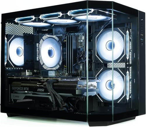 ionz Gaming Desktop PC, Ryzen 7 7700X, Radeon RX 9070 XT, 32GB RAM, 1TB NVMe SSD, 120MM Air Cooler, Windows 11, 800W 80+ PSU (Apex, Black)