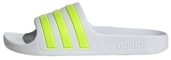 adidas Unisex Kids Adilette Aqua Slides Kids Sandal, Ftwr White/Solar Slime/Ftwr White, 12 UK Child