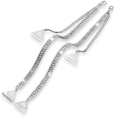OUDQFCJ Tirantes de sujetador de diamantes de imitación, correas ajustables con purpurina, antideslizantes y elegantes, perfectas para vestidos y tops, mujer y espalda descubierta