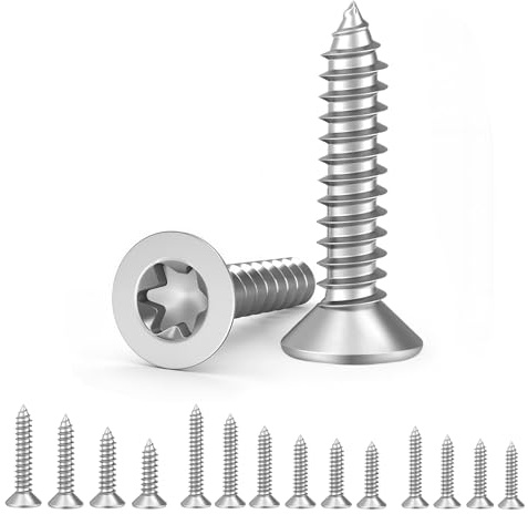 Edelstahl Schrauben Torx M4*10mm V2A/A2:50PCS Rostfreie Edelstahl Holzschrauben Senkkopf | Vollgewinde Spanplattenschrauben | Senkkopfschrauben | Golzschrauben Edelstahl