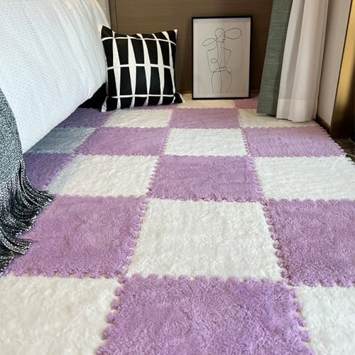 Ineinandergreifende Schaumstoffmatten, Puzzle-Matten, Schaumstoff-Teppichfliesen mit Erkerfensterrand, weiche Matten für Übungen, Yoga, Spielzimmer (11,9 x 1)