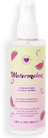 I Heart Revolution Watermelon Dewy Fixing Spray, Leichtes Fixierspray mit Taufrischem Finish, Vegan & Tierversuchsfrei, 100ml