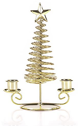 Weihnachten Kerzenhalter Weihnachtsbaum Kerzenleuchter Metall Weihnachtsbaum Kerzenständer Elegant Tischdeko Stabkerzenhalter Kandelaber Stumpenkerzen Kerzenteller für Weihnachten Hochzeit Esstisch