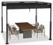 SUBTLETY 3x3m Garten Pergola Stabile Gartenlauben mit Stahlrahmen & Schiebedach, 245cm Hoch Pavillon mit UV-Schutz Einziehbar Welle Überdachung Partyzelt für Balkon Terrasse Strand (Schwarz)