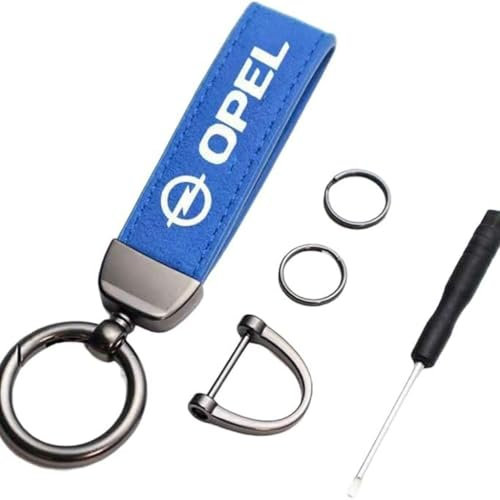 NHRGOKQC Porte-clés de Voiture Opel Astra K 2015-2019, Porte-clés en Cuir avec Logo, Porte-clés de Voiture en Cuir, Porte-clés de Plaque d'immatriculation personnalisé,D