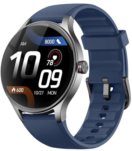 Smartwatch Herren Rund, 1.27″ AMOLED-Display Smart Watch mit Telefonfunktion/KI-Sprachassistent, Uhr Herren 120+ Sportmodi IP68 Wasserdicht, Fitness Tracker mit SpO2 Schrittzähler Schlafmonitor