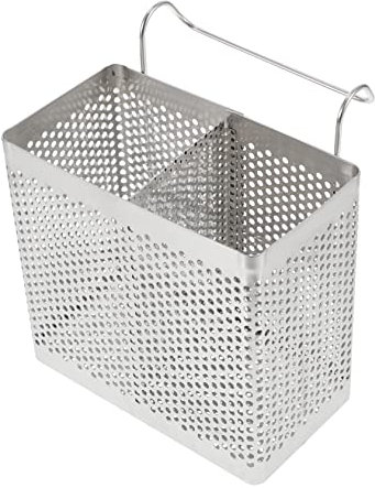 UKCOCO Soporte Rectangular para Palillos Escurridor de Utensilios Colgante Inoxidable con Drenaje para Cocina Organizador de Cubiertos