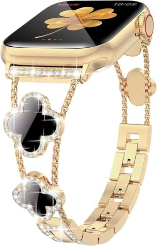 Bracelet Bling compatible avec le bracelet Apple Watch 38 mm, 40 mm, 41 mm, 42 mm, 44 mm, 45 mm, 46 mm Série SE 10 9 8 7 6 5 4 3 2 1, Bracelet en diamant scintillant pour femmes, autre bracelet iwatch