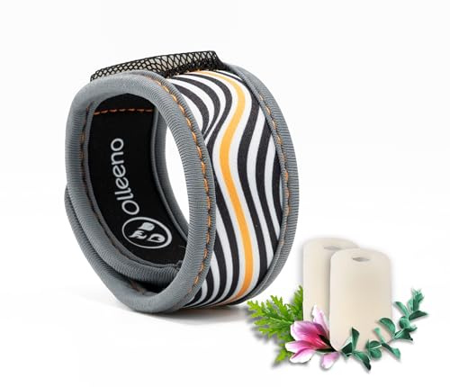 OLLEENO® Mückenarmband Neopren DEET-frei, wiederverwendbar & wasserfest – Anti Mücken Armband mit ätherischen Ölen – Verstellbarer Insektenschutz für Damen, Herren & Jugend – Outdoor, Reise, Camping