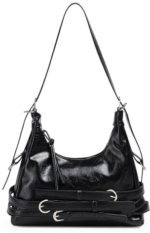 Aucuu Handtasche Damen, Umhängetasche Damen Klein Handtasche, Y2K Crossbody Bag, PU Leder Schultertasche, Mini Hobo Bag Retro Achsel Tasche, Shoulder Bag für Dating Party Einkaufe