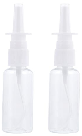 Junge Mädchen Nasenreinigungsflasche 2 Stück 20ml aus PET mit Deckel | Abnehmbarer Aufsatz, Glatte Transparente Oberfläche, für Zuhause, bei Erkältung und Allergiezeit