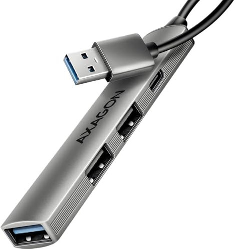AXAGON HUE-STA USB-Hub 4 Port USB-C®, USB-A 5 GBit/s Grau
