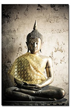 120x60cm - Buddha Thailand Statue - Bild auf Keilrahmen modern stilvoll - Bilder und Dekoration